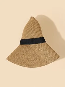 Mũ Rơm vành rộng - Màu Khaki - Xem 2