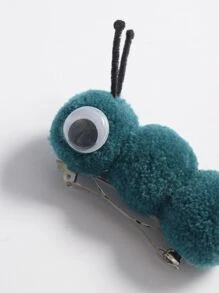 Pasador de pelo con dibujos animados con diseño oruga - Verde - Ver 2