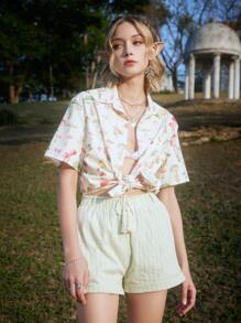 ROMWE Fairycore Allover Mushroom Print Shirt - Multicolor - View 2