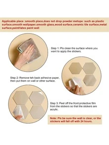 18pcs Hexagon Mirror Wall Sticker - Silver - View 6