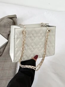 Túi vai Kẻ sọc Đúng mốt - trắng - Xem 4