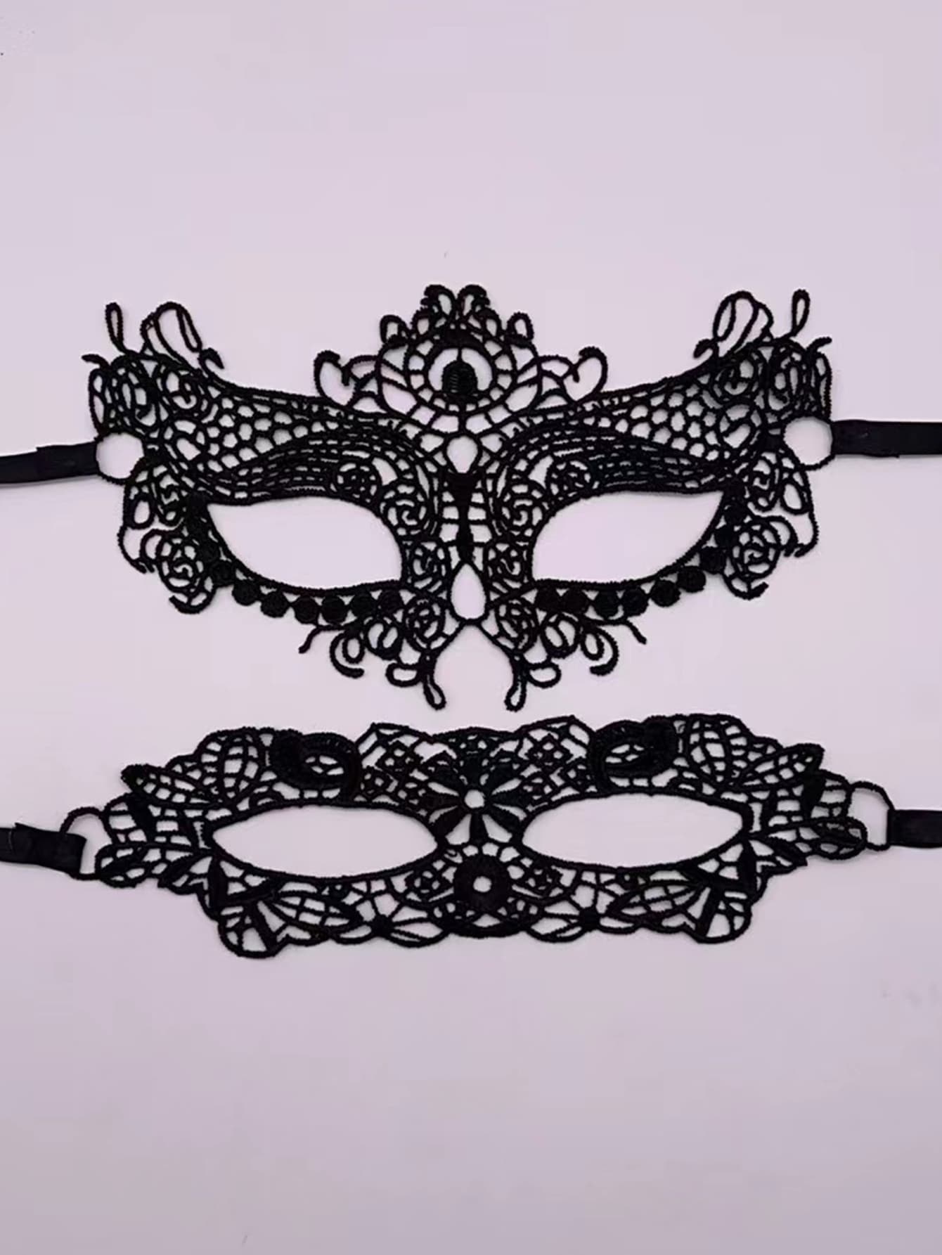 Hollow Out Costume Eye Shield - Black - View 1