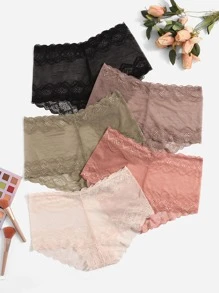5pack Plus Floral Lace Panty - Multicolor - View 1