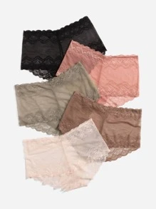5pack Plus Floral Lace Panty - Multicolor - View 2
