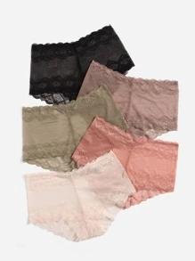 5pack Plus Floral Lace Panty - Multicolor - View 4
