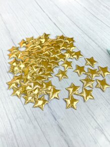 100入組星形設計紙屑 - 金色 - 查看 1