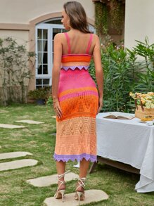 SHEIN Swim 2 gói áo len đan nhiều màu kèm chân váy, đi biển mùa hè - Nhiều màu - Xem 2