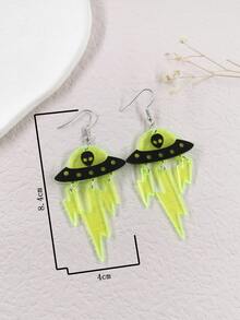 卡通造型耳墜 - 黃色 - 查看 4