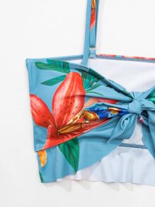 3packs Floral Print Ruffle Hem Bikini & Beach Skirt, For Summer Vacation - Multicolor - View 8