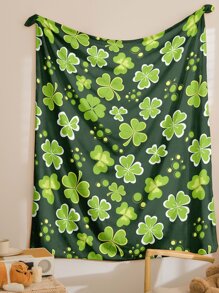 1 cái chăn hoa văn cỏ ba lá - Nhiều màu - Xem 1