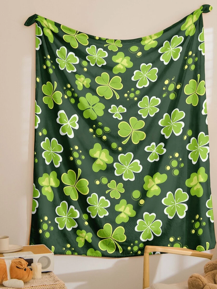 1 cái chăn hoa văn cỏ ba lá - Nhiều màu - Xem 1