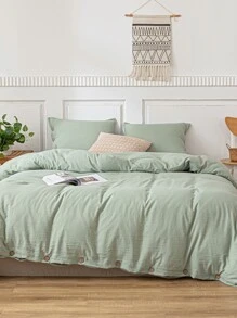 Set colcha sin relleno con diseño de botón - Verde - Ver 1