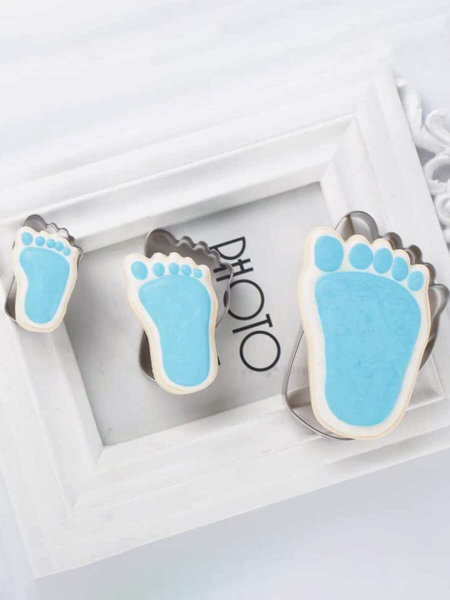 Khuôn bánh quy hình chân 1pc - Bạc - Xem 1