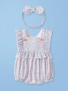 Bebé Body floral ribete con fruncido con diadema - Multicolor - Ver 1