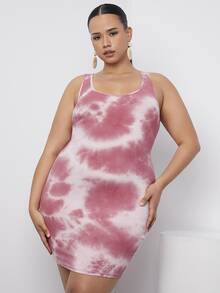 SHEIN Đầm Plus Size Cà vạt nhuộm Giải trí - Nhiều màu - Xem 5