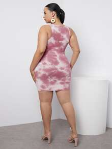 SHEIN Đầm Plus Size Cà vạt nhuộm Giải trí - Nhiều màu - Xem 2