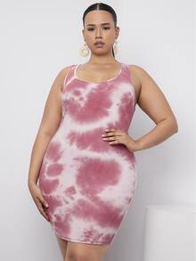 SHEIN Đầm Plus Size Cà vạt nhuộm Giải trí - Nhiều màu - Xem 3