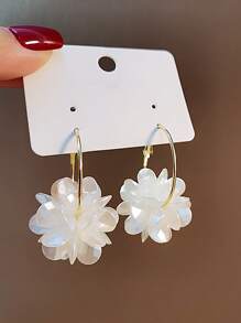 Pendientes con diseño de flor para el Día de San Valentín - Blanco - Ver 2