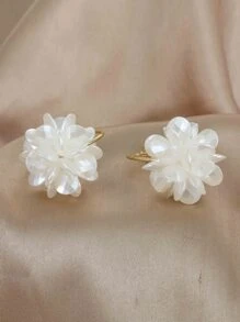 Pendientes con diseño de flor para el Día de San Valentín - Blanco - Ver 3