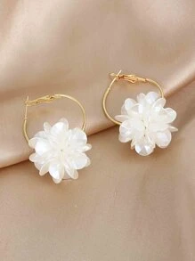 Pendientes con diseño de flor para el Día de San Valentín - Blanco - Ver 1