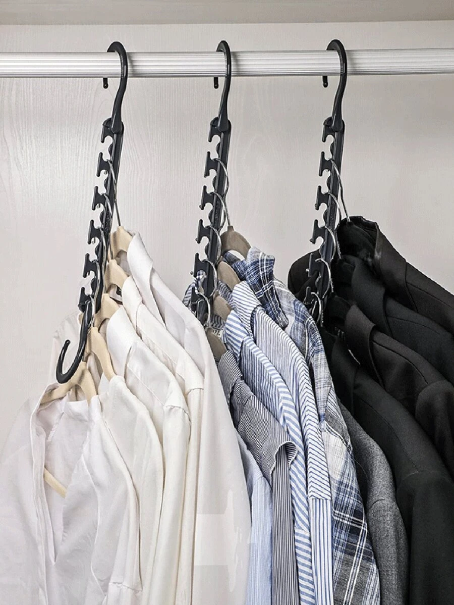 Upgrade Your Closet With This Stylish and Adjustable Multifunctional Clothes Hook - Black - View 1