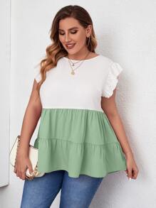 Áo sơ mi Plus Size Xù Khối Màu Dễ thương - Nhiều màu - Xem 4