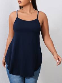 EMERY ROSE Plus Solid Cami Top - Navy Blue - View 4