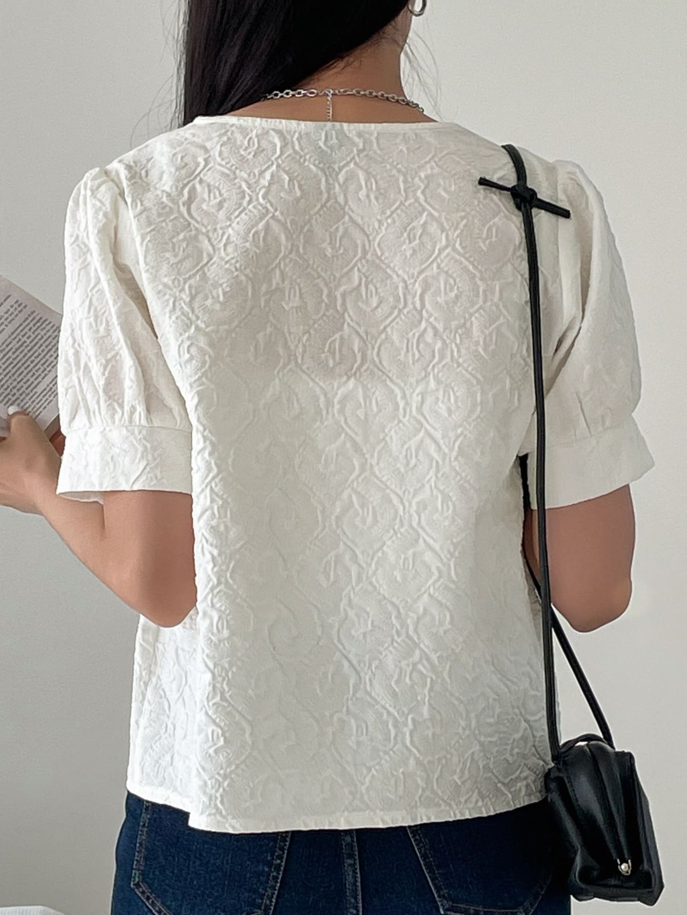 Puff Sleeve Button Up Blouse