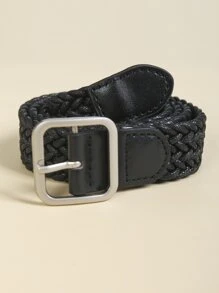 Thắt lưng dệt khóa vuông - màu đen - Xem 2