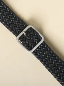 Thắt lưng dệt khóa vuông - màu đen - Xem 5