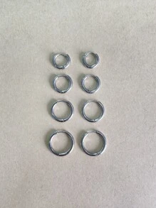 4pairs Minimalist Hoop Earrings - Yellow Gold - View 13