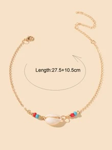 Shell Decor Necklace - Yellow Gold - View 3