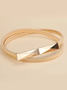 Cinturón delgado geométrico decorativo de fiesta de Halloween - Dorado - Ver 1