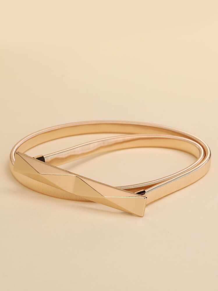 Party Geometric Decor Skinny Belt Halloween - Gold - View 5