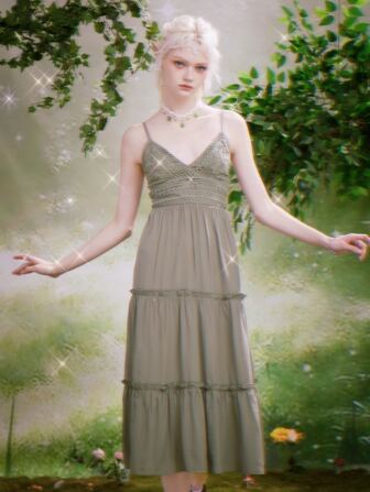 Fairycore Frill Trim Cami Dress