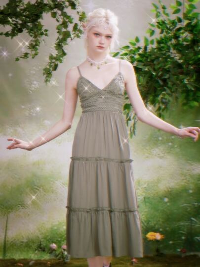 Fairycore Frill Trim Cami Dress