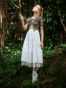 ROMWE Fairycore Space Dye Top - Green - View 5