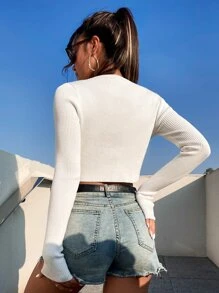 Breezaya Rib-Knit Tie Front Cardigan,Long Sleeve Tops