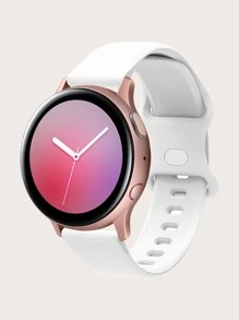素色適用於Samsung Galaxy Watch 4矽膠錶帶 - 白色 - 查看 1