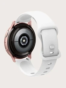 素色適用於Samsung Galaxy Watch 4矽膠錶帶 - 白色 - 查看 2