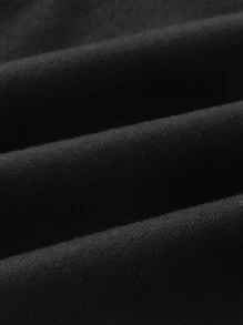 ROMWE Grunge Punk 纯色镂空背心，学校 - 黑色 - 查看 3