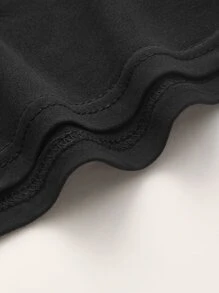 ROMWE Grunge Punk 纯色镂空背心，学校 - 黑色 - 查看 4