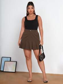 SHEIN SXY Plus Scoop Neck Solid Bodysuit - Black - View 5