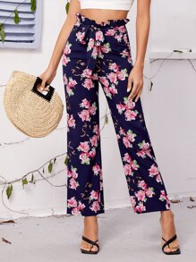 Quần nữ Thắt lưng Quần paper-bag Hoa Boho - Nhiều màu - Xem 1