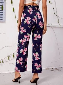 Quần nữ Thắt lưng Quần paper-bag Hoa Boho - Nhiều màu - Xem 2