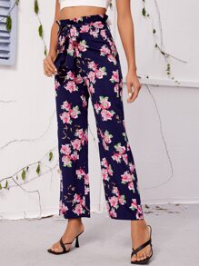 Quần nữ Thắt lưng Quần paper-bag Hoa Boho - Nhiều màu - Xem 3