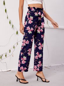 Quần nữ Thắt lưng Quần paper-bag Hoa Boho - Nhiều màu - Xem 5