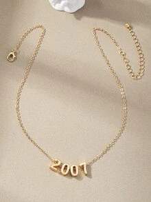 年數吊飾項鍊 - 金黃色 - 查看 4