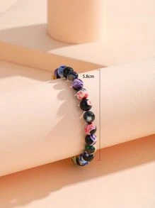 石頭串珠手環 - 彩色 - 查看 4