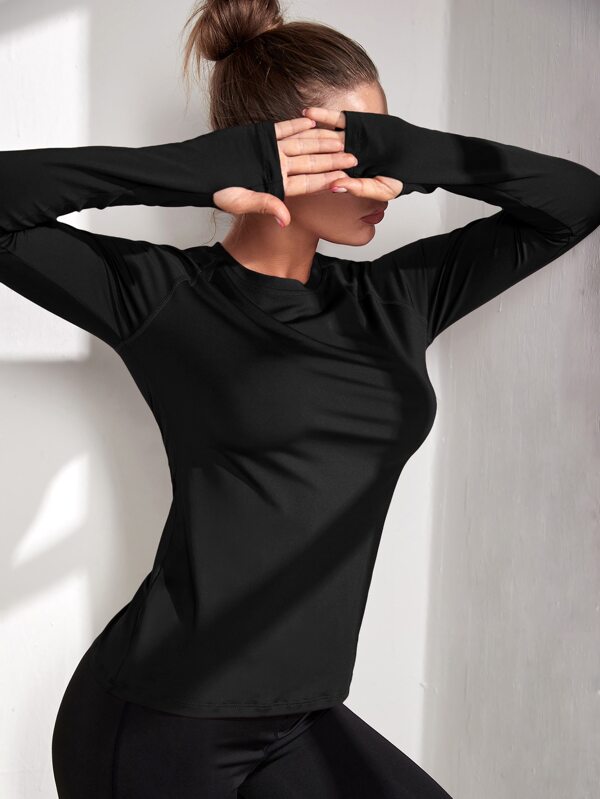 SHEIN Sport Studio Absorbs Sweat Breathable Sports Tee Compression Shirt